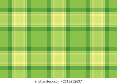 Patrón de Vector de textura adolescente, cuadros a cuadros reales sin costuras. Tejido de tartán de fondo de tela de efecto en la paleta de colores verde y lima.