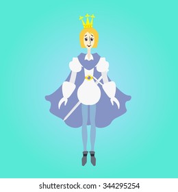 Teenager thin prince with sword.
