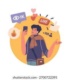 Adolescente usando aplicativo de rede social