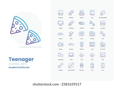 teenager vector icon collection stock illustration