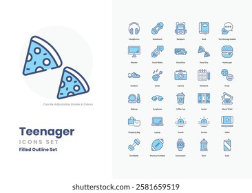 teenager vector icon collection stock illustration