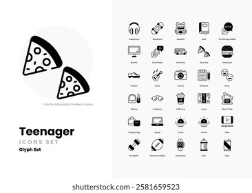 teenager vector icon collection stock illustration
