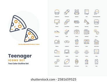 teenager vector icon collection stock illustration