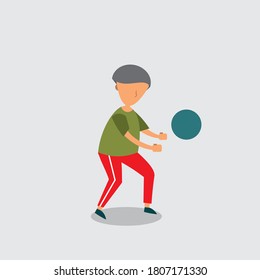 a teenager who is practicing volleyball