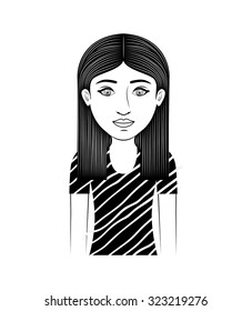Teenagers concept with people sketch design, vector illustration eps 10