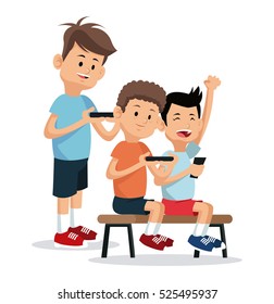 teenagers playing video game smartphone