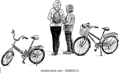 teens with the bicycles