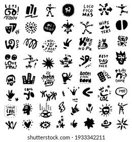 teen's culture sign and symbol - vector icon set