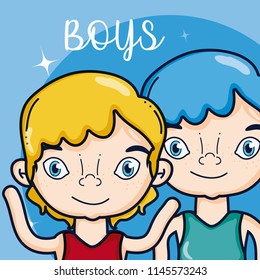 Teens friends cartoon