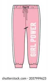 TEENS AND GIRLS BOTTOM WEAR JOGGERS AND TROUSERS VECTOR ILLUSTRATION