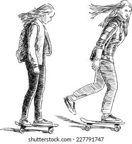 teens on the skateboards