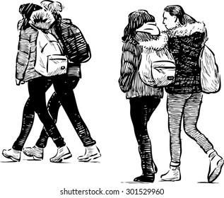 teens on a walk