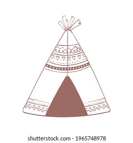 teepee boho tribal retro isolated