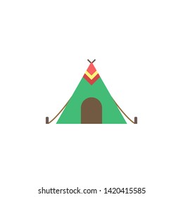 Teepee color icon. Element of boho color icon. Premium quality graphic design icon. Signs and symbols collection icon for websites, web design, mobile app