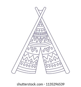 Teepee house doodle line wigwam vector illustration