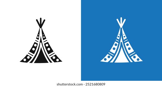 Teepee icon Flat vector set outline