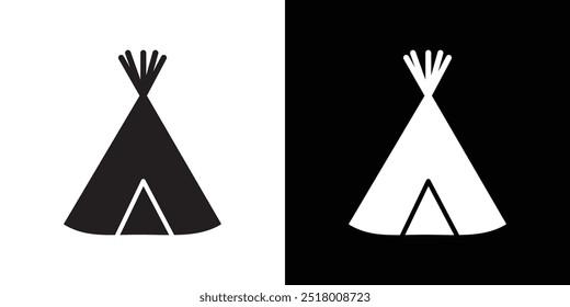 Teepee icon Vector flat thin line illustration
