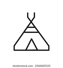 Teepee icon vector line logo art