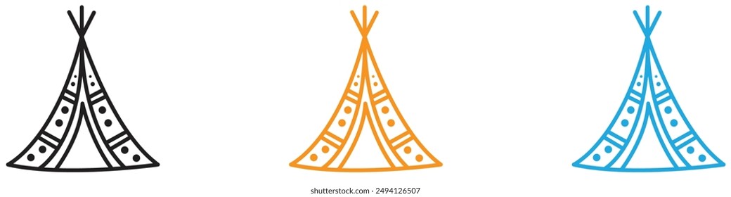 Teepee icon vector logo set collection for web app ui
