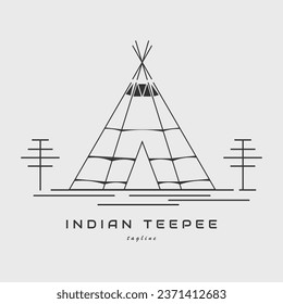 diseño de ilustración vectorial de logotipo de teepee