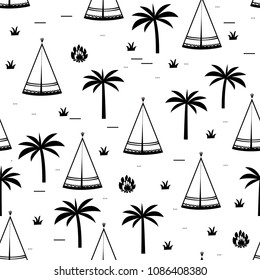 Teepee native american summer tent illustration in vector