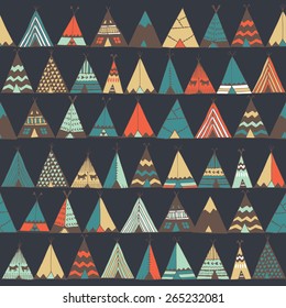 Teepee native american summer tent illustration in vector 