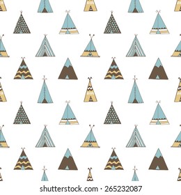 Teepee native american summer tent illustration in vector 