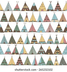 Teepee native american summer tent illustration in vector 