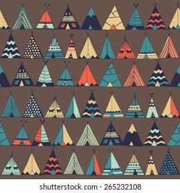 Teepee native american summer tent illustration in vector 