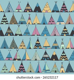 Teepee native american summer tent illustration in vector 