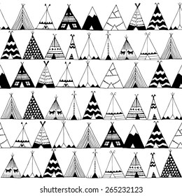 Teepee native american summer tent illustration in vector 