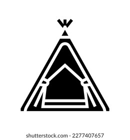 teepee tent kid bedroom glyph icon vector. teepee tent kid bedroom sign. isolated symbol illustration