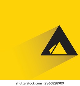 teepee tent with shadow on yellow background