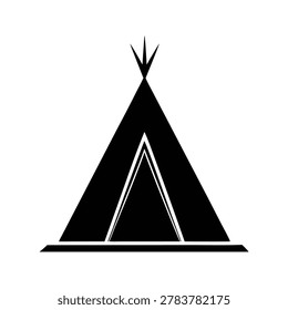 Teepee tent silhouette vector art, Camping tent icon
