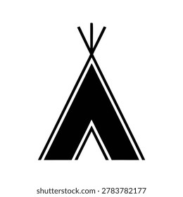 Teepee tent silhouette vector art, Camping tent icon