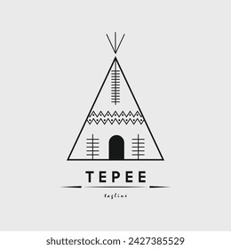 diseño de ilustración vectorial de logotipo tradicional tipi