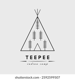 teepee traditional logo vector illustration design