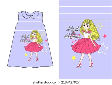 tees dress cute graphic design for girly kids