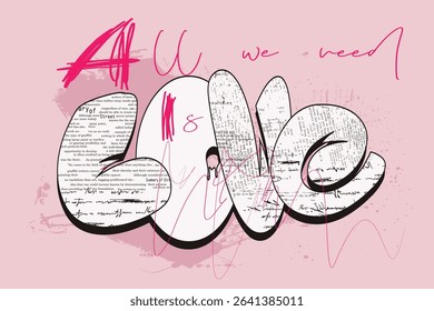 tees, slogan art Tee, LOVE graffiti slogan print with neon spray, t shirt graphics print vector illustration design, Urban typography hipster street art for graphic t- shirt or sweatshirt.eps8