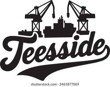 Teesside UK Ship Silhouette Vector