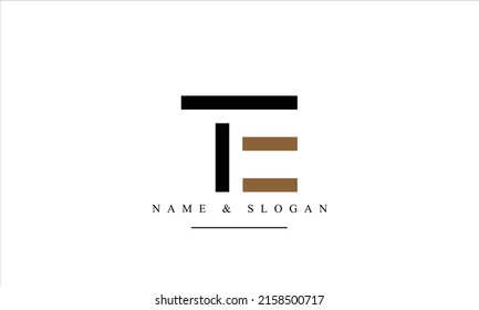 TE,ET, T, E abstract letters logo monogram