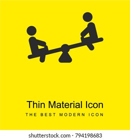 Teeter bright yellow material minimal icon or logo design