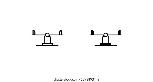 icono del teeter tooter con ilustración de material vectorial de fondo blanco