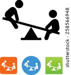 Teeter totter / Playground / Kids playing icon