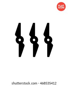 Teetering rotors Icon Flat Style Isolated Vector Illustration