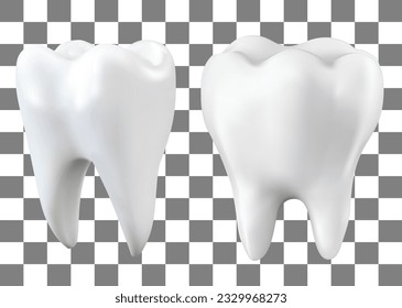 Ilustración vectorial 3d Realista limpia y puesta de dientes en el fondo