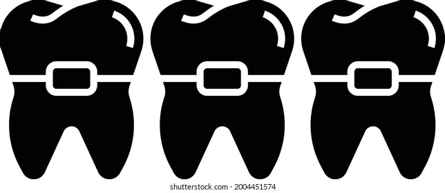 Teeth Alignment Concept Vector Icon design, Oral Hygiene Symbol, Endodontics Sign, Dental and Orthodontics stock illustration, orthodontics Sign, Dental Braces Design, 