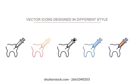Diseño de icono de anestesia de dientes con fondo blanco