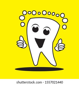 Teeth and Bacteria. Cleaning and whitening teeth concept vector illustration. 