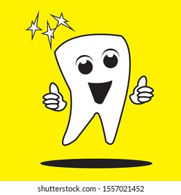 Teeth and Bacteria. Cleaning and whitening teeth concept vector illustration. 